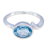 Meera Blue Solitaire Ring India in Sterling Silver Blue Topaz Blue